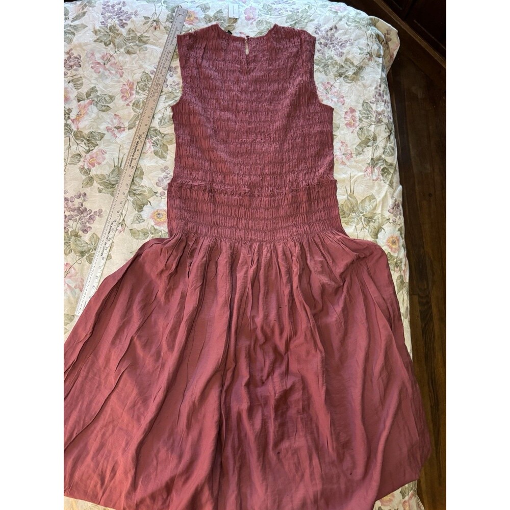 Banana Republic SMOCKED BODICE MAXI DRESS Size XL Berry Parfait